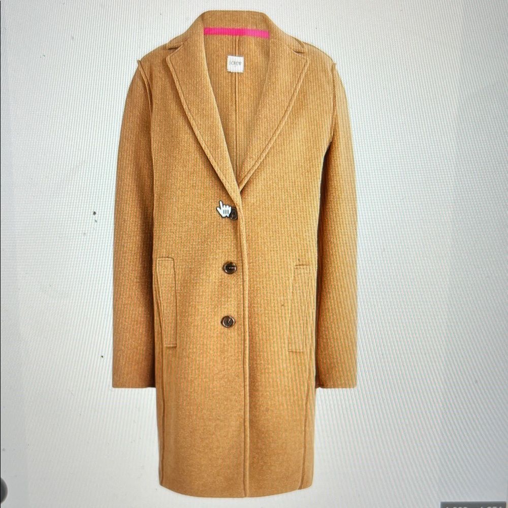 J Crew Boiled wool-blend Camel Topcoat